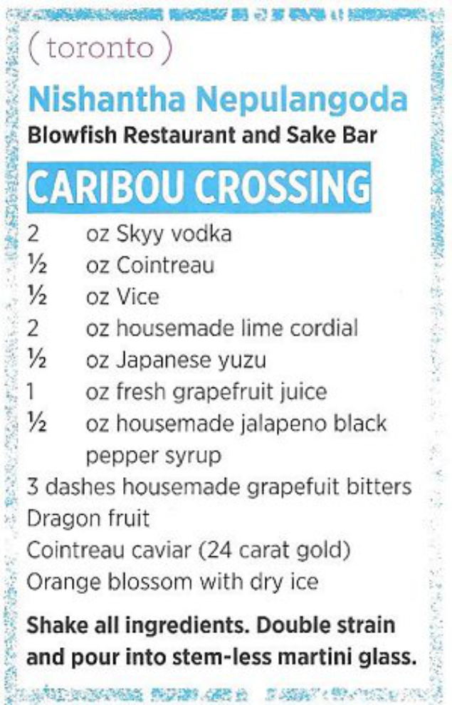 Caribou Crossing cocktail recipe