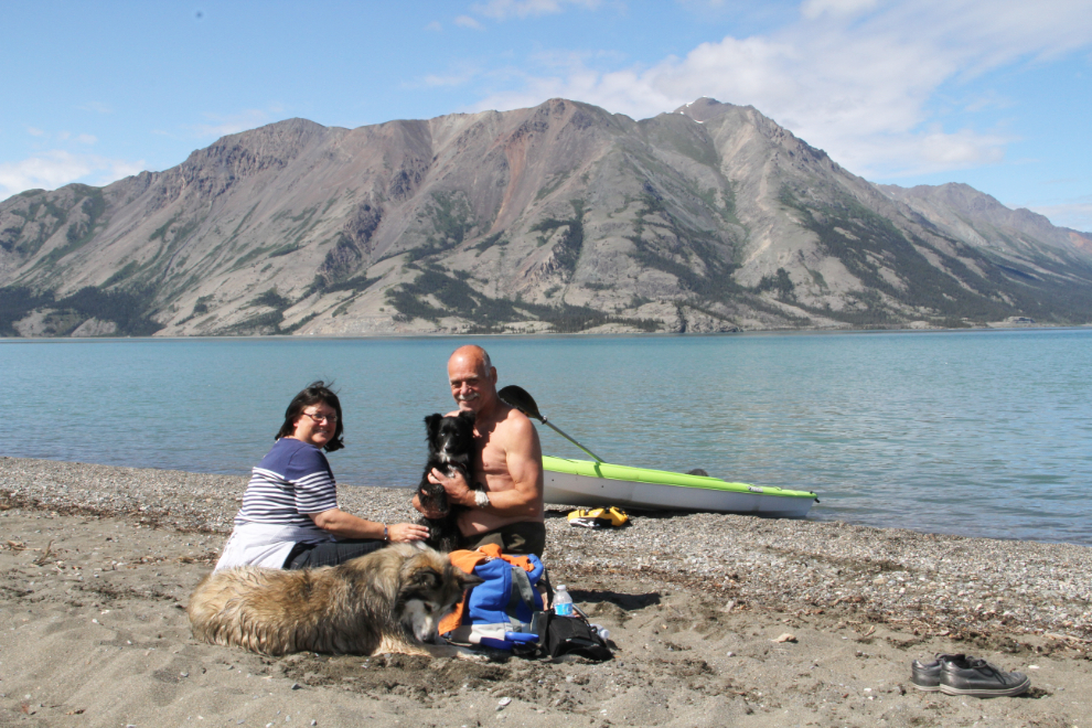 Murray Lundberg and his family at Kluane Lake, Yukon