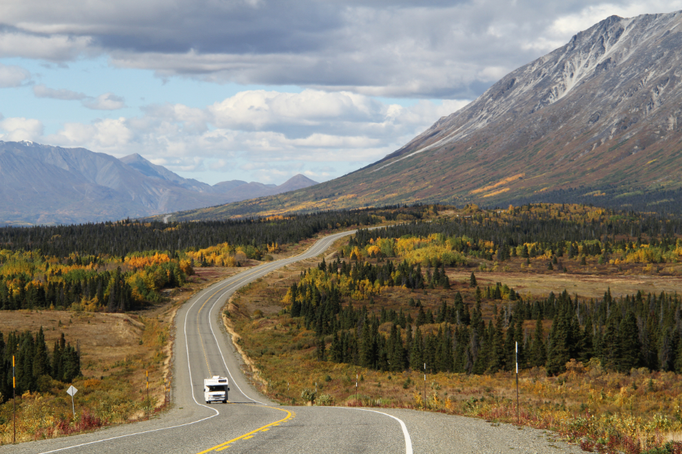 RV on the Haines Highway in the Fall