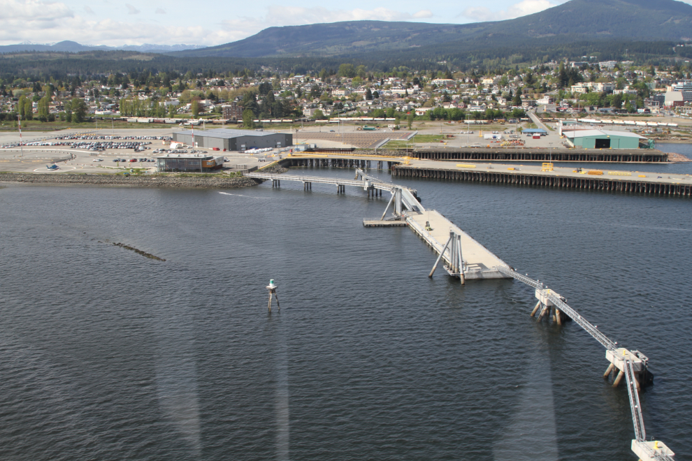 Aerial view of the cruise ship port at Nanaimo, BC