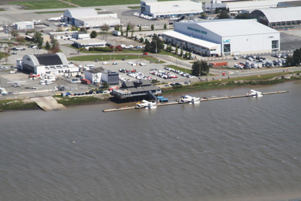 The Harbour Air base on the Fraser River.
