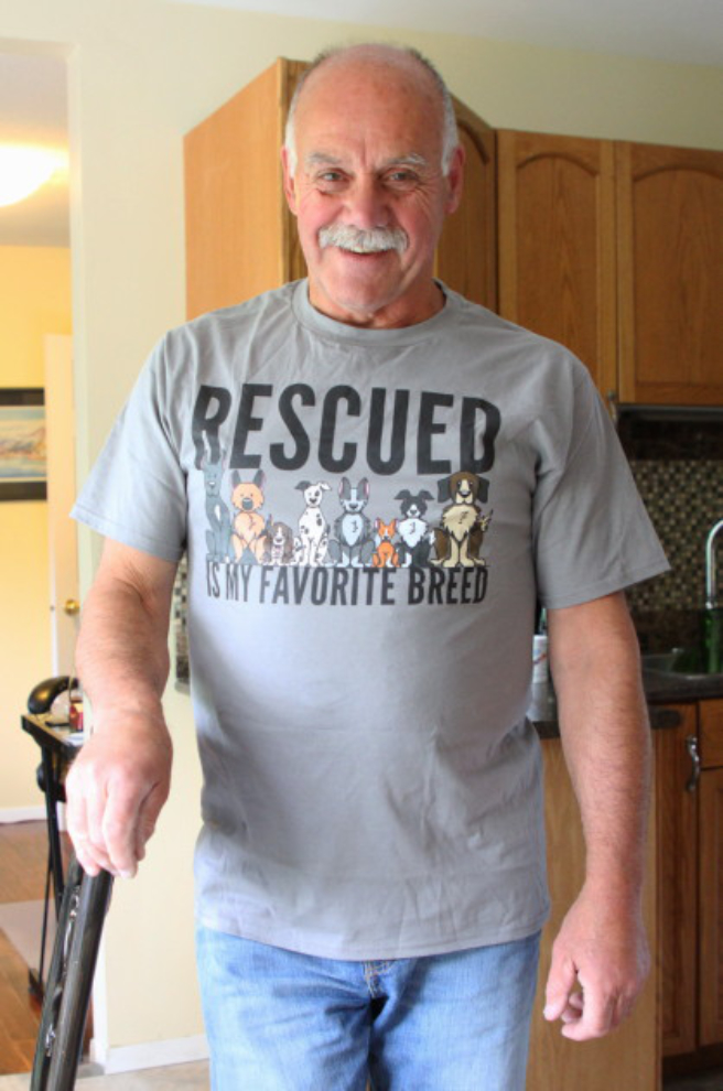 'Rescued is my favorite breed' tshirt