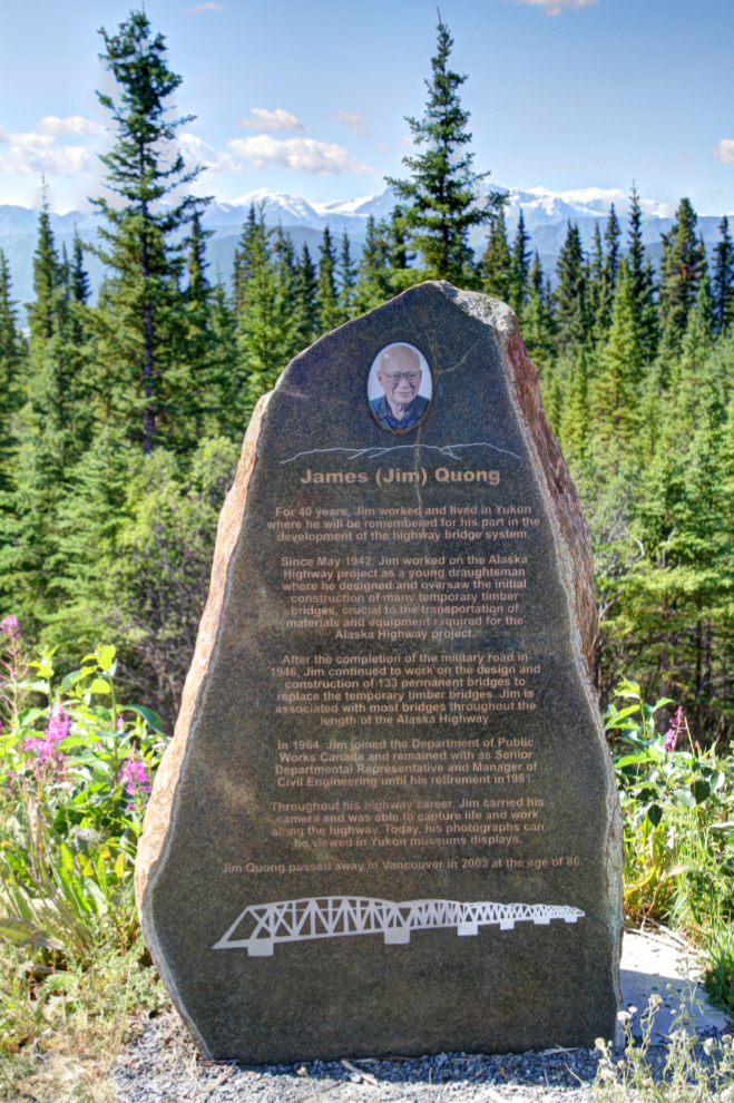 Memorial to James 'Jim' Quong on the Alaska Highway