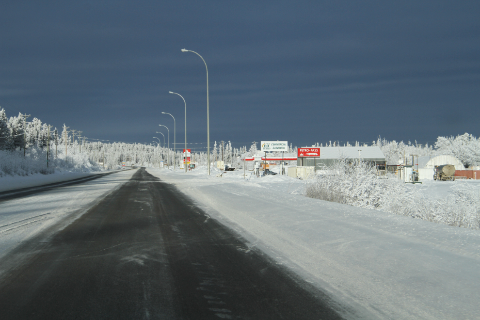 The Alaska Highway at Whitehorse in January