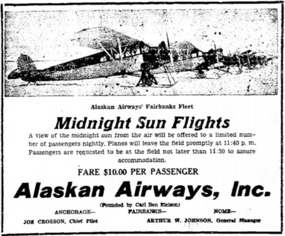 Midnight Sun flights in Alaska, 1931