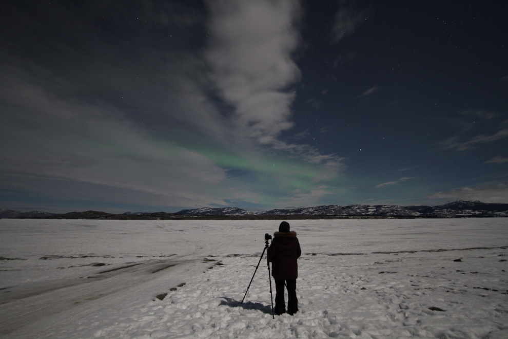 The aurora borealis at Lake Laberge, Yukon