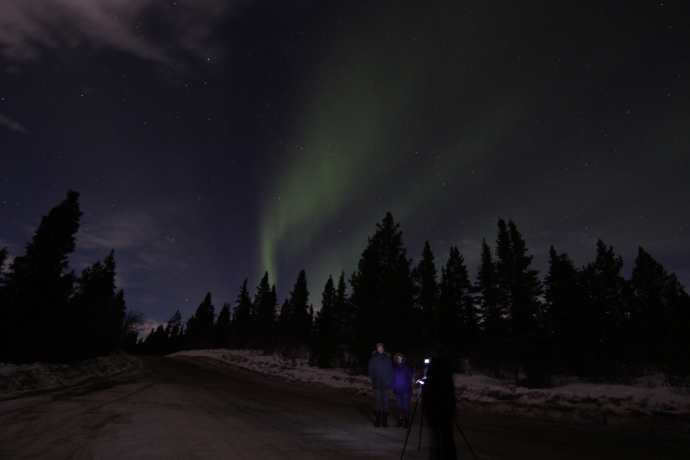 The aurora borealis at Jackson Lake Road in Whitehorse, Yukon
