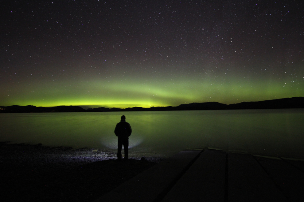 The aurora borealis at Lake Laberge, Yukon