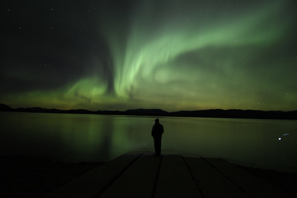 The aurora borealis at Lake Laberge, Yukon