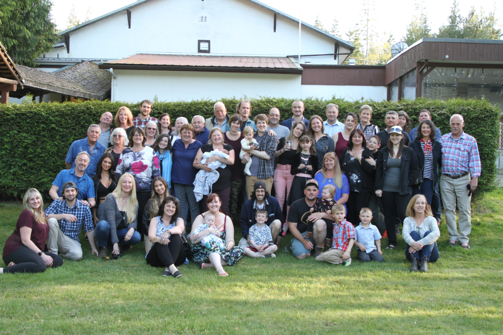 The Lundberg-Courneyea clan at Bowser, BC, in May 2019