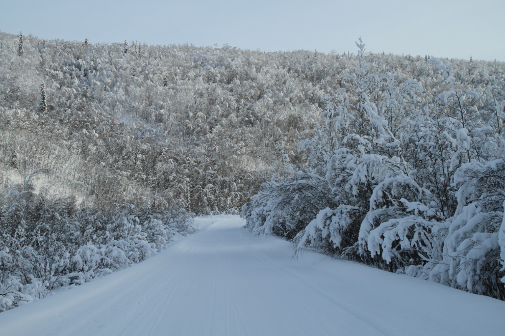 Bonanza Road at Dawson City in the winter
