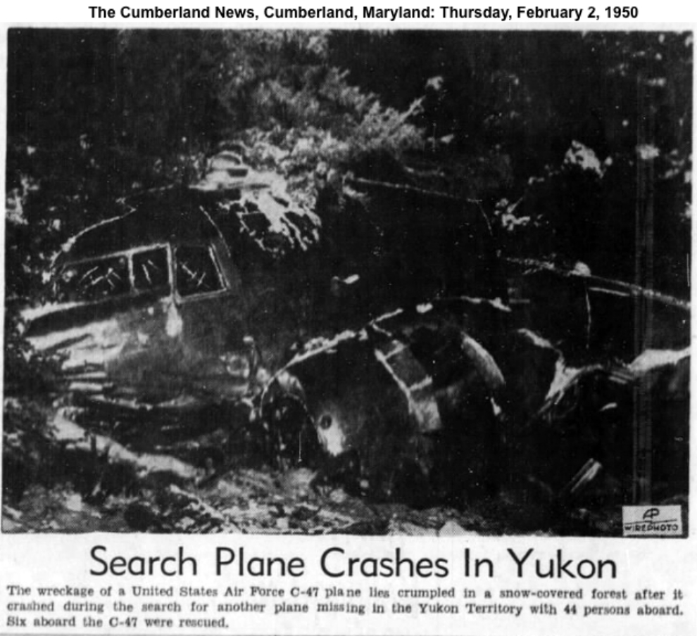 Crashed USAF C-47 / DC-3 on Lorne Mountain south of Whitehorse, Yukon