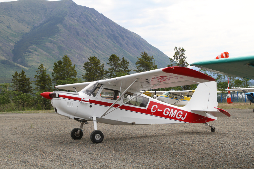 1976 Bellanca 8GCBC Scout, C-GMGJ, at a COPA fly-in at the Carcross airport, Yukon