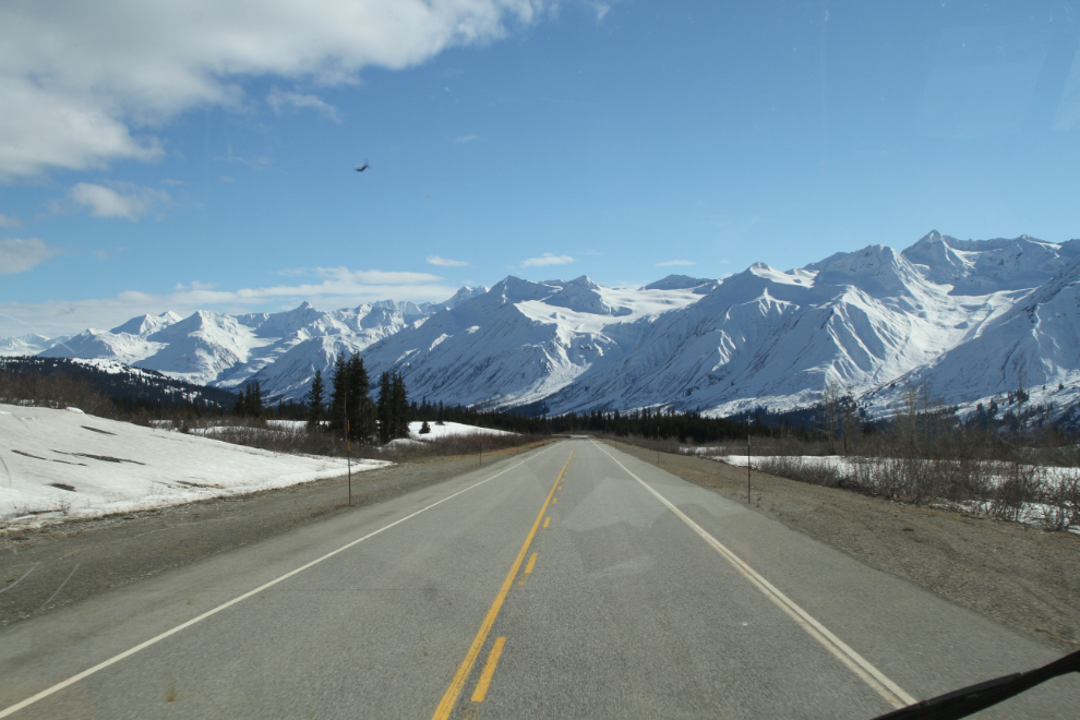 A wall of glaciers ahead on the  Haines Highway