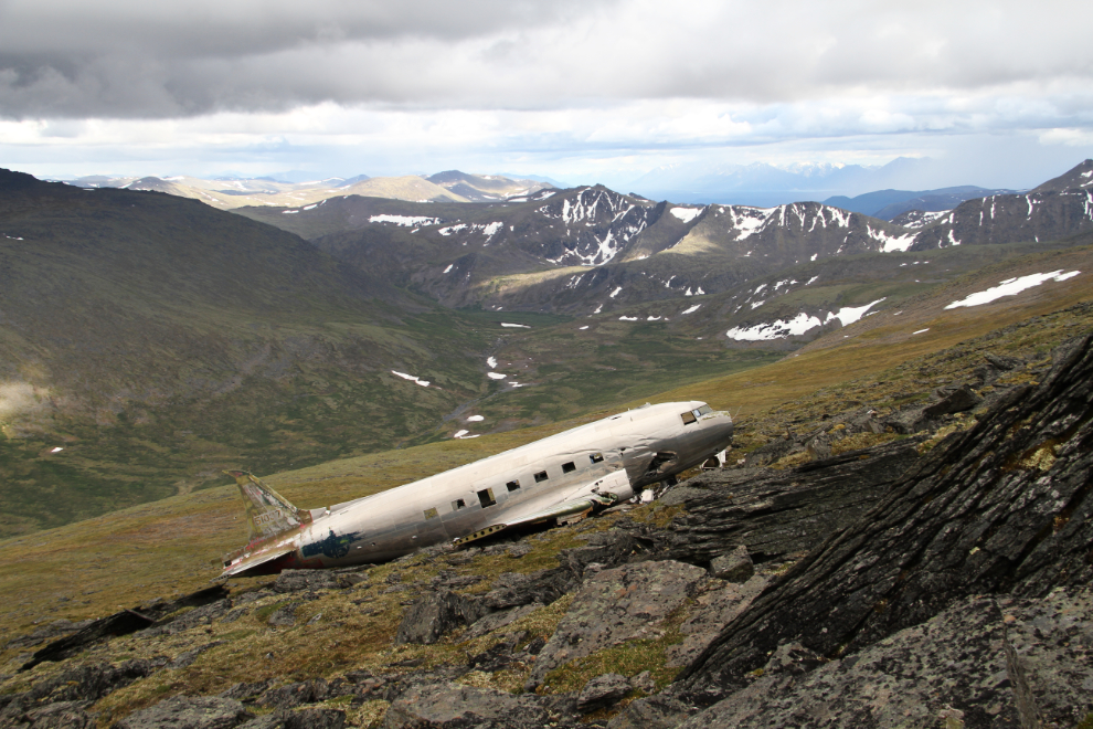 Crashed USAF C-47 / DC-3 high in the mountains north of Haines Junction, Yukon