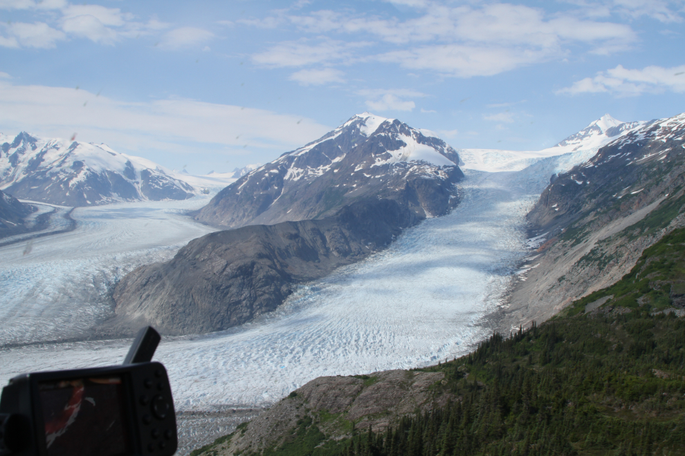 Two of the outlet glaciers of the Juneau Icefield