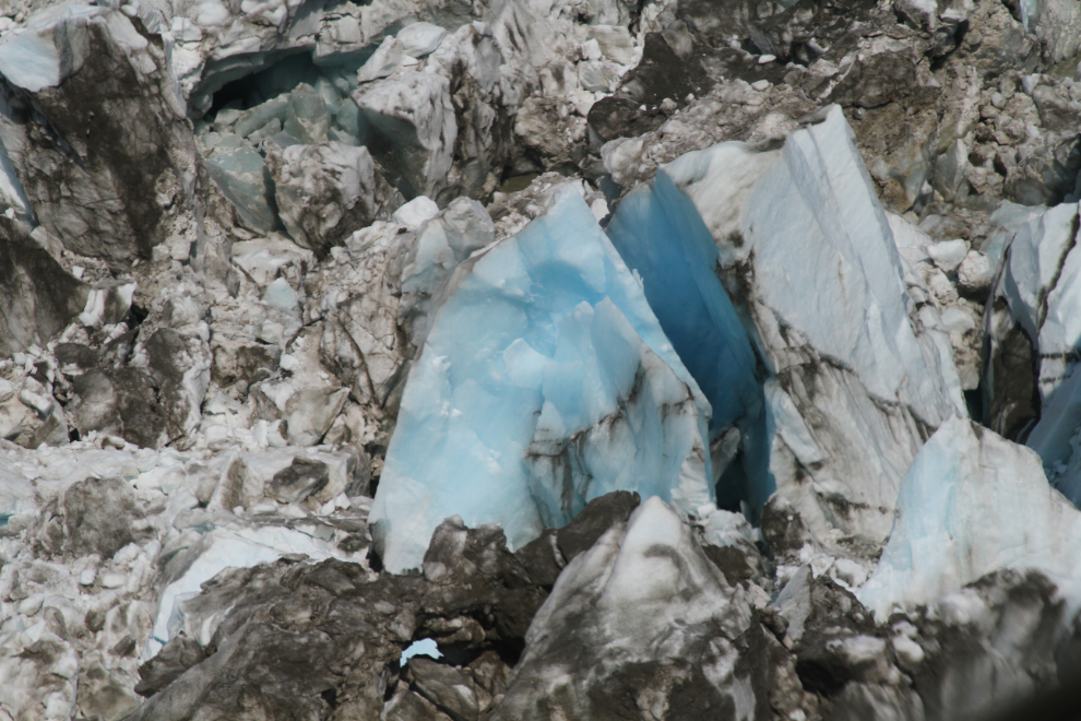 Brilliant blue glacial iceberg