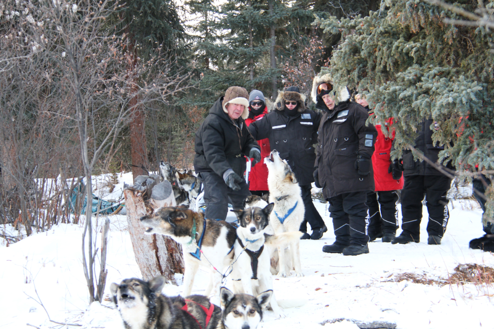 Ned Cathers giving instructions for a day of dog sledding on Lake Laberge, Yukon