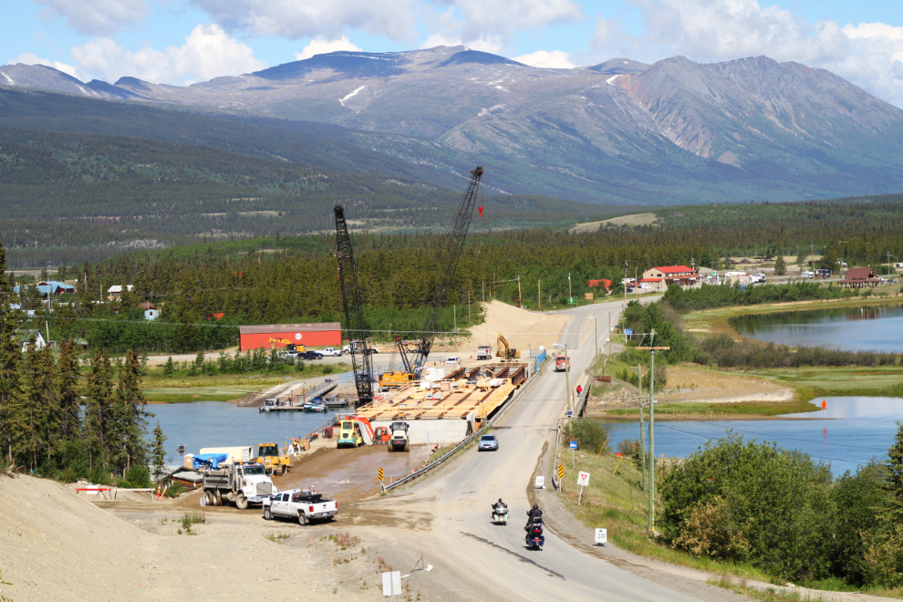 The new bridge that will carry the South Klondike Highway over the Nares River at Carcross