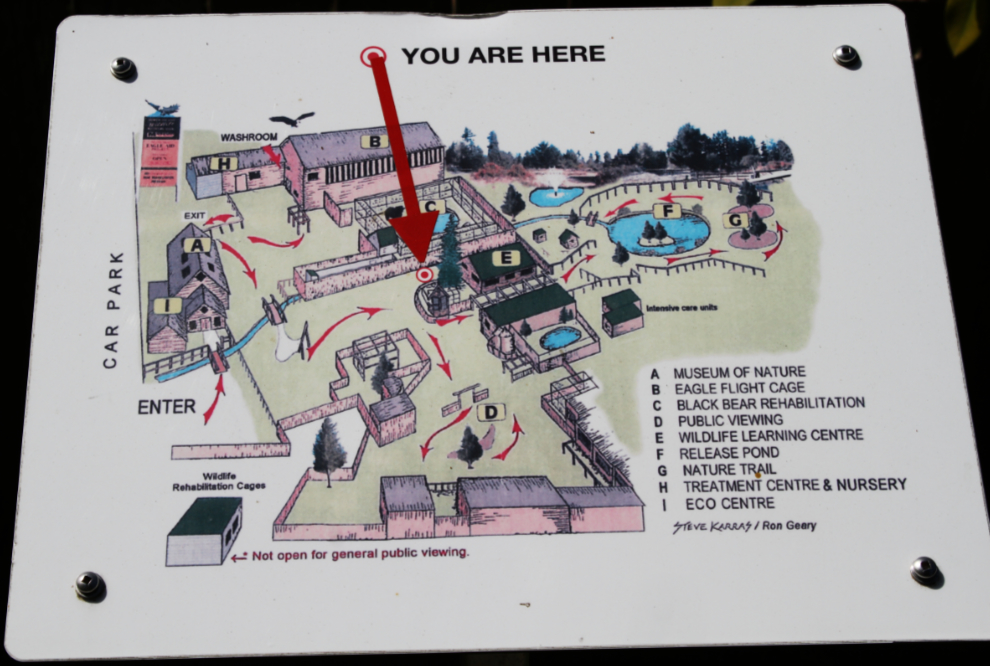 Map of the North Island Wildlife Recovery Centre, Vancouver Island