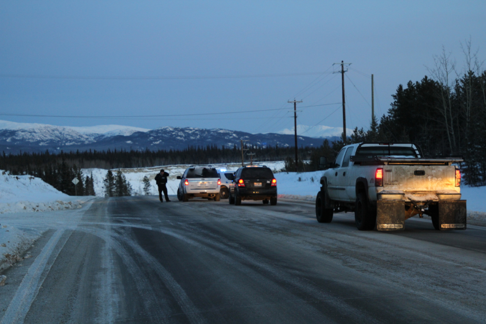 North Klondike Highway closed by a flipped semi
