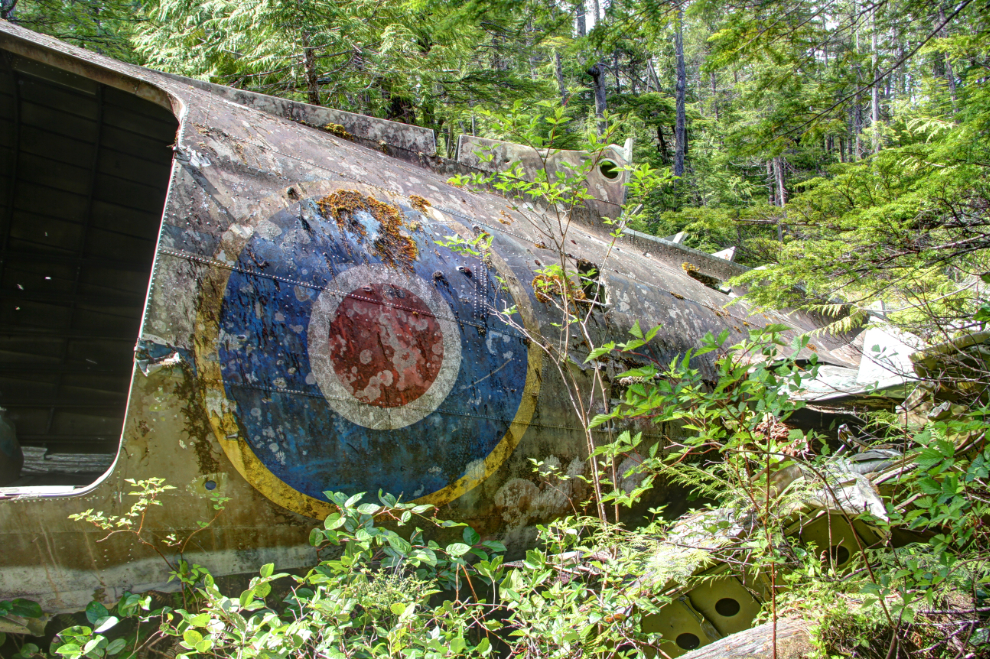 The crash site of RAF 'Dakota 576' near Port Hardy, BC