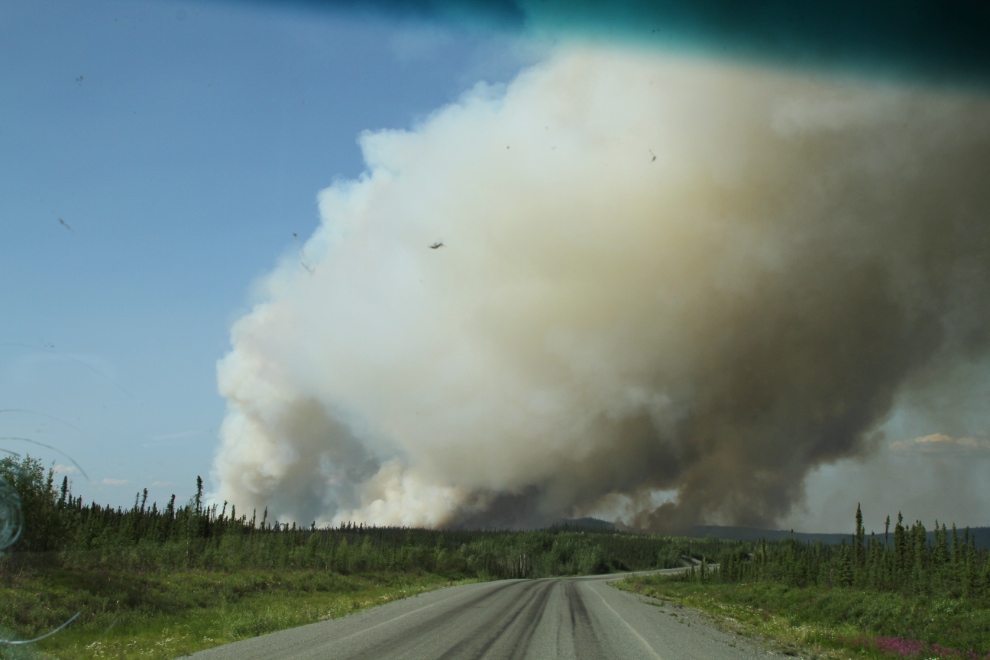 Snag wildfire from the Snag Junction Campground on the Alaska Highway