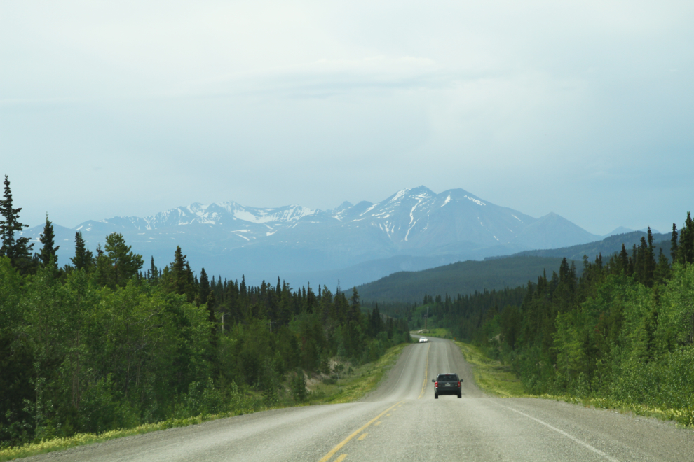 Looking south on the South Klondike Highway, with Montana Mountain ahead.