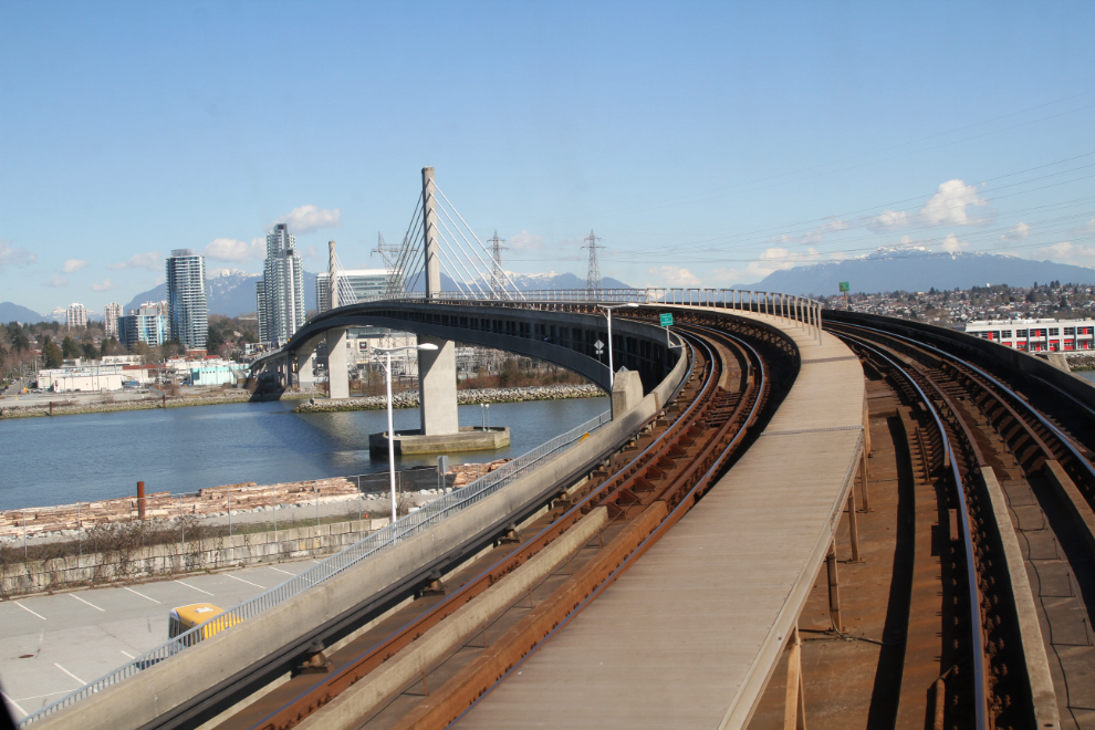 Canada Line crosses the North Arm of the Fraser River at Vancouver, BC