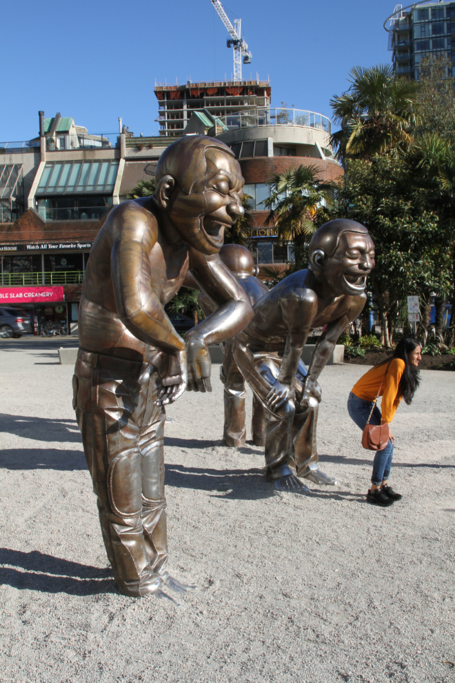 'A-maze-ing Laughter' sculpture by Yue Minjun - Vancouver, BC