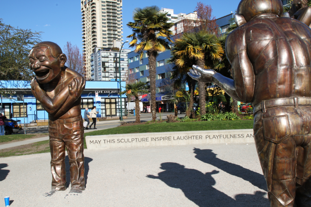 'A-maze-ing Laughter' sculpture by Yue Minjun - Vancouver, BC