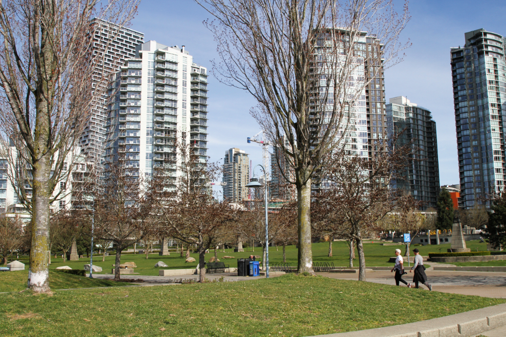 A park along False Creek in Vancouver, BC