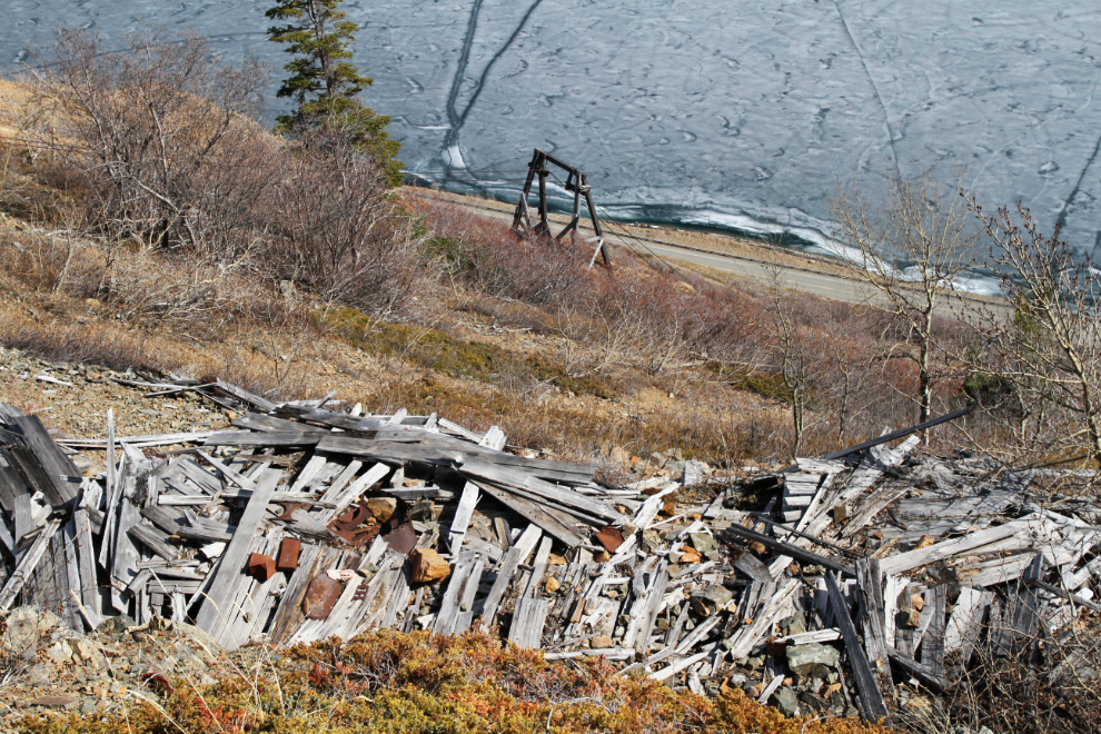 The collapsed bunkhouse/cookhouse at the Venus mine
