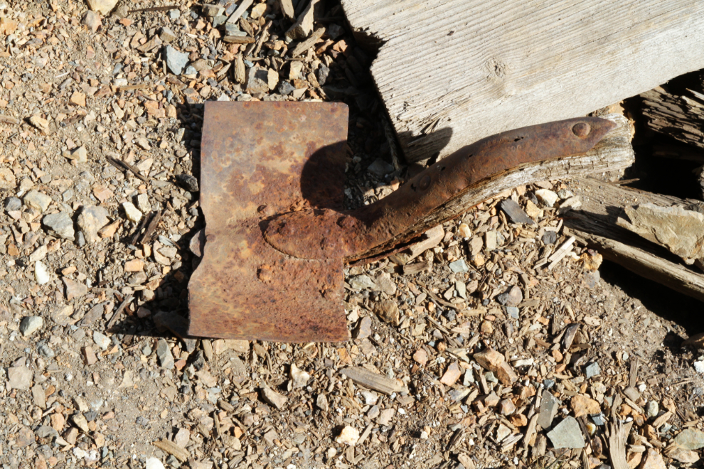 Remains of an ancient shovel at the Yukon's historic Venus silver mine