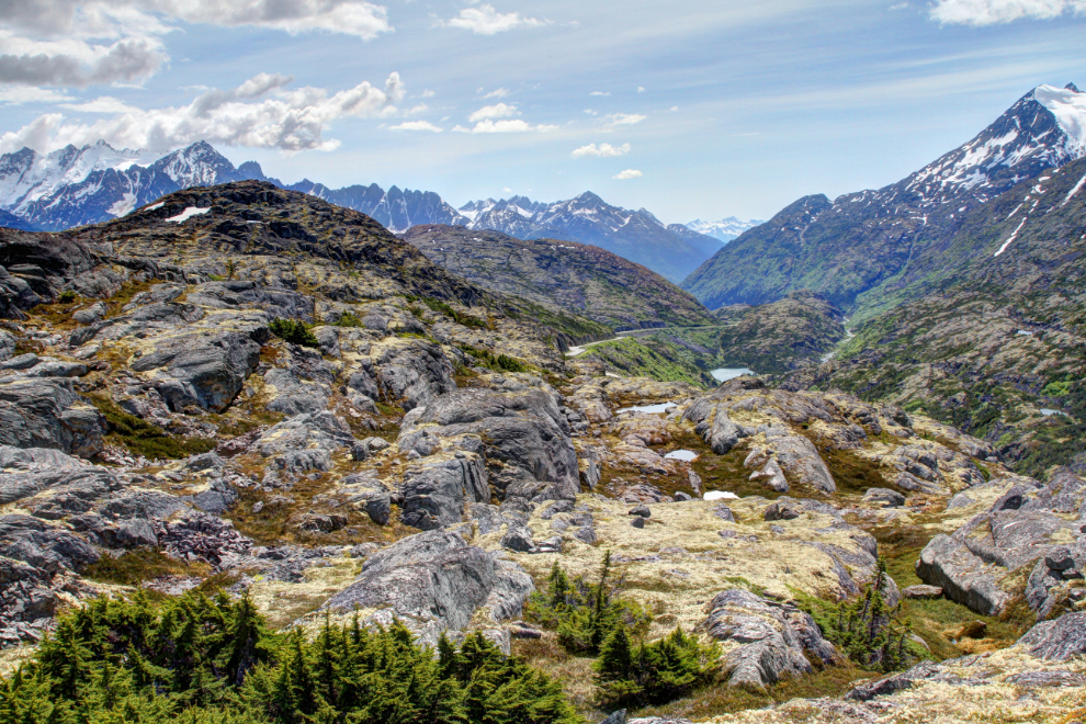 Hiking in the White Pass - the view towards Skagway