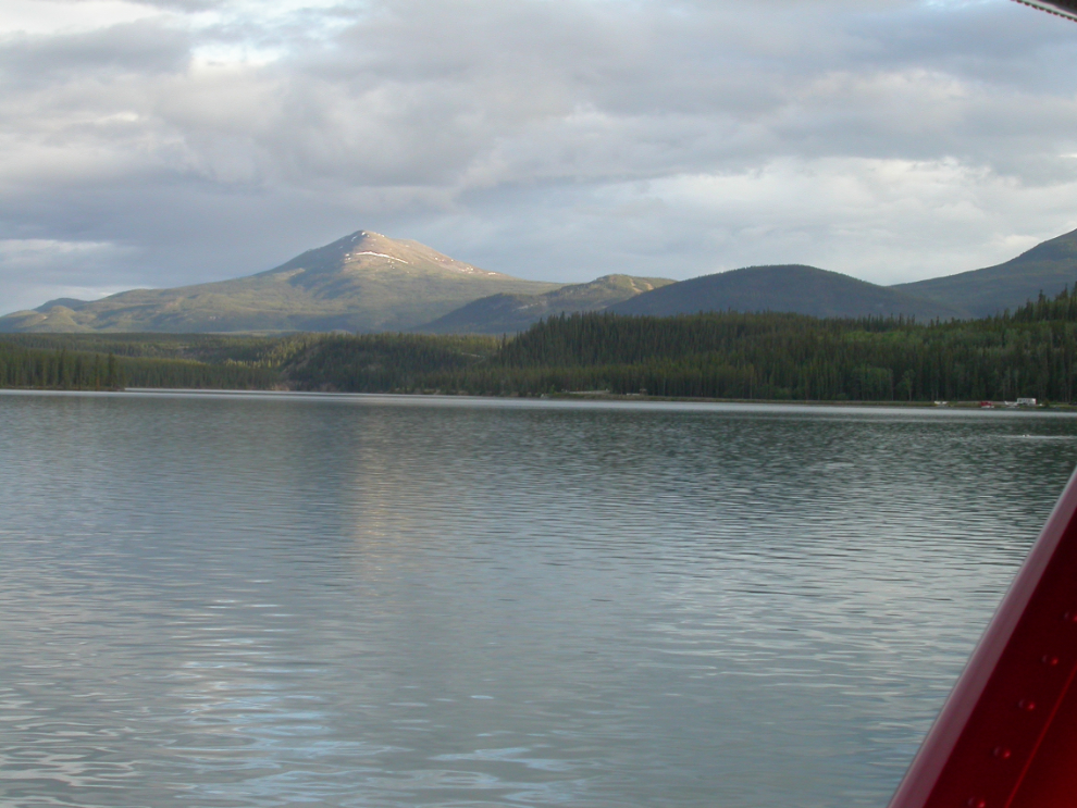 Taking off from Schwatka Lake, Yukon, in a Beaver floatplane at 10:30 pm