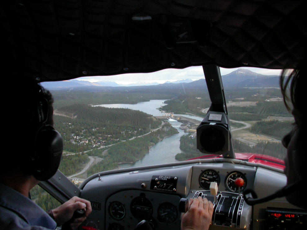 Approaching to land at Whitehorse just before midnight.
