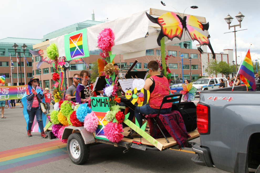The Canadian Mental Health Association's musical float in Pride Parade 2019 - Whitehorse, Yukon