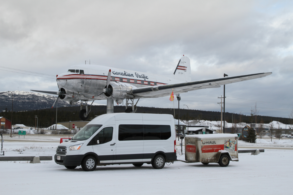 My tour van with the DC-3 at the Yukon Transportation Museum