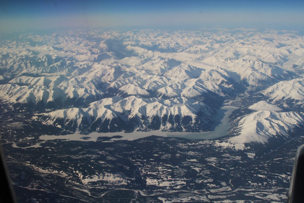 Aerial view of Bowser Lake, BC