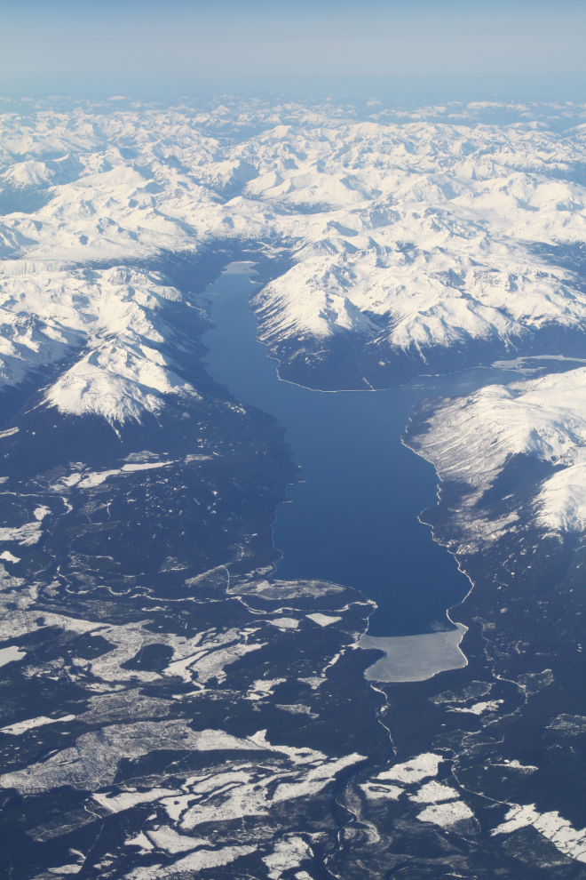 Aerial view of Morice Lake Provincial Park, BC
