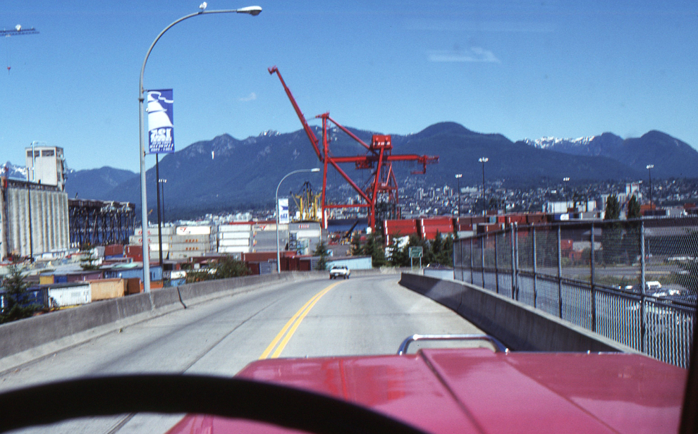 Heading for the Vancouver terminal in my 1980 Western Star semi