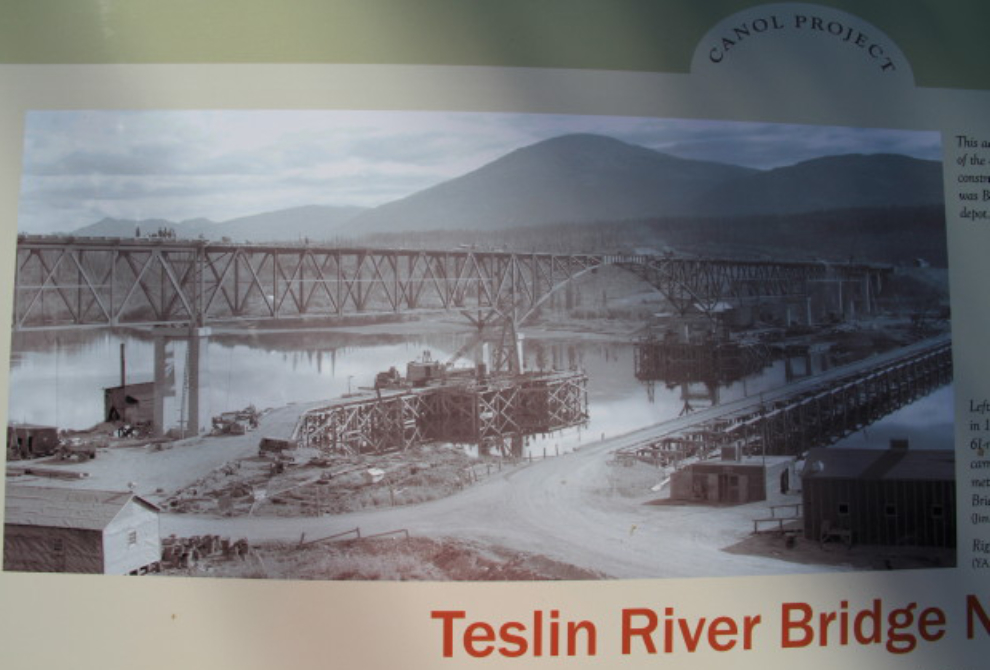 Teslin River Bridge under construction in 1944