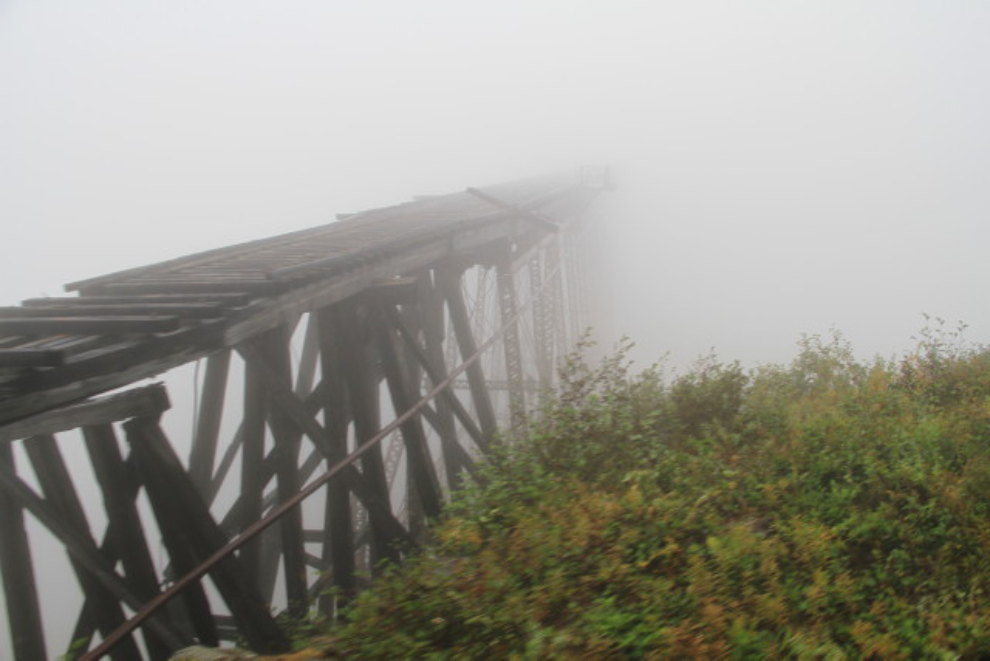 WP&YR cantilever bridge in the fog