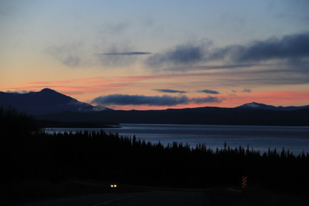 Sunrise along Teslin Lake, Yukon