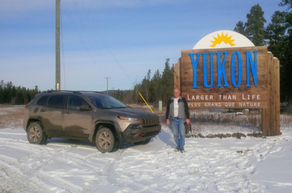 'Welcome to the Yukon' sign just south of Watson Lake