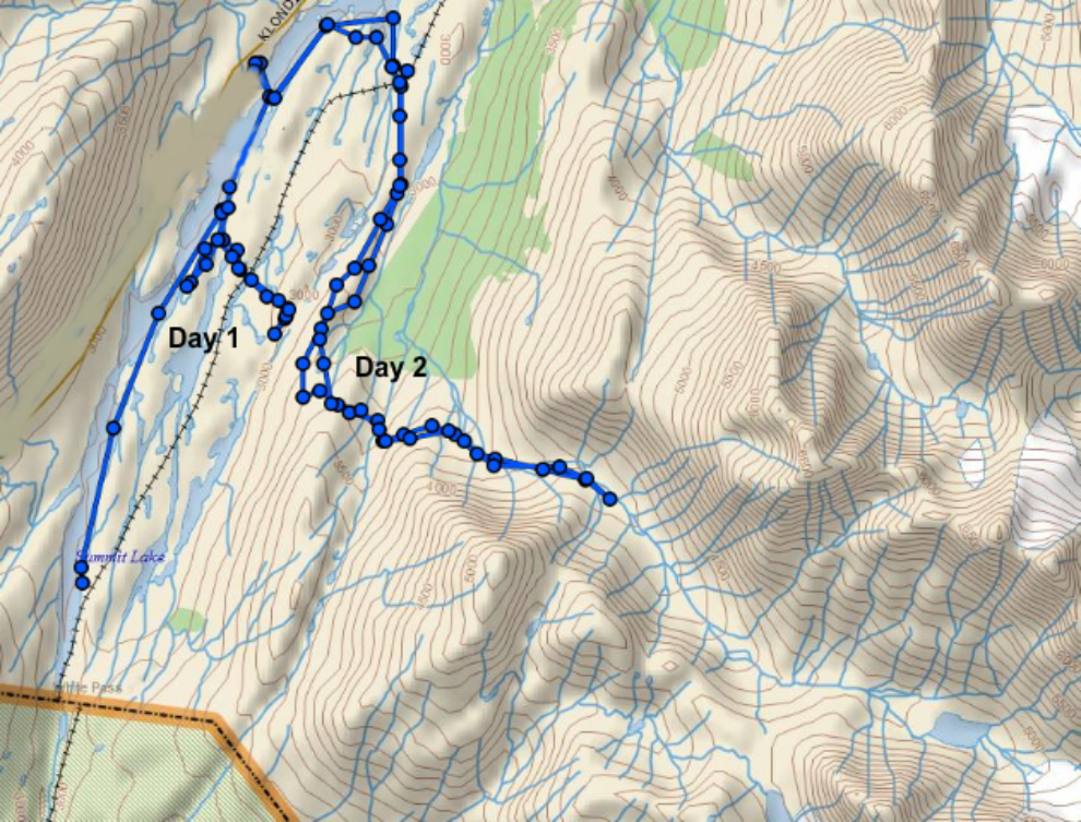 Map of hikes in the White Pass