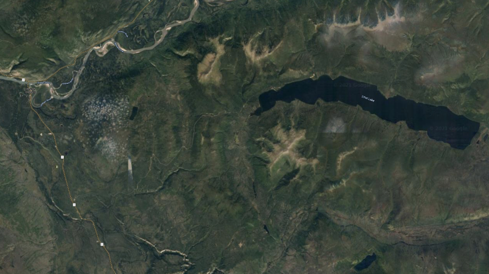 Google Maps image of Ethel Lake, Yukon