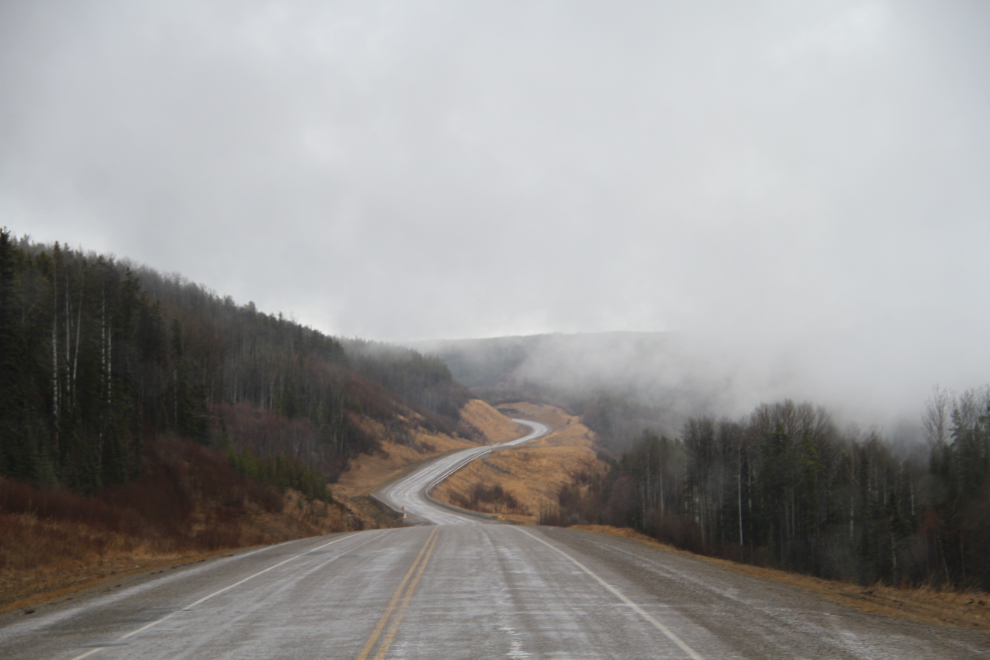 Climbing up to Steamboat Summit on the Alaska Highway