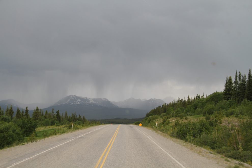 Thunderstorm along the Alaska Highway west of Rancheria
